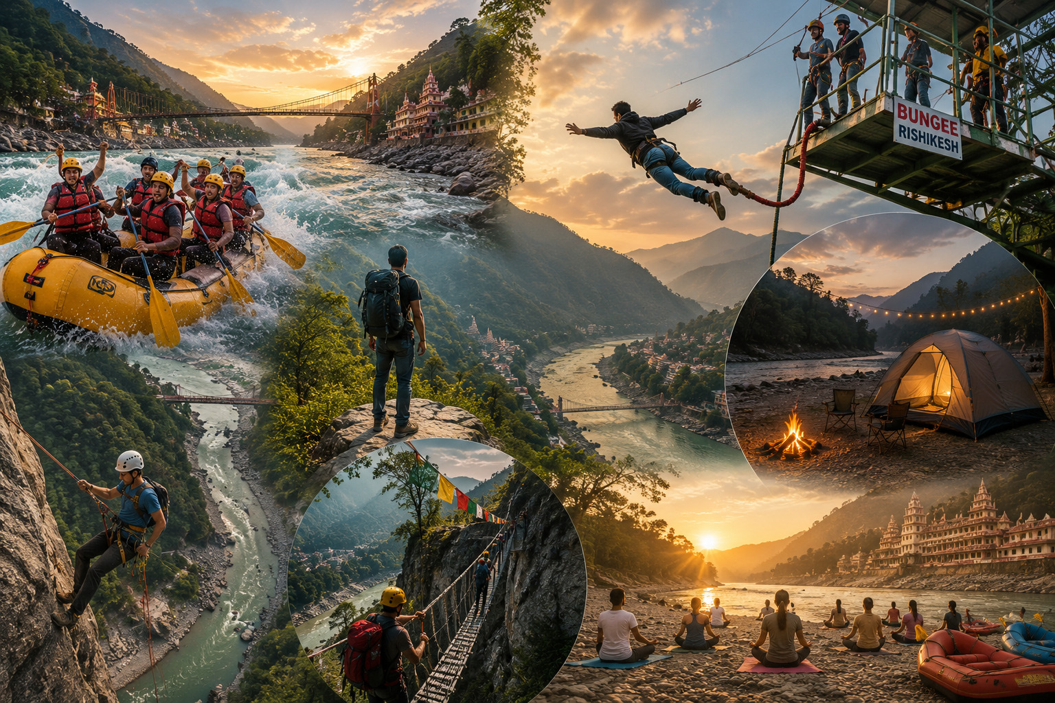 White-water rafting on the Ganga — one of several adventure activities around Rishikesh